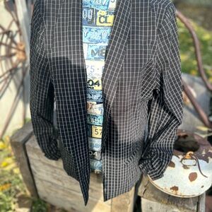 Takara Black and White Checkered pants suit.  Jacket and pants are together.